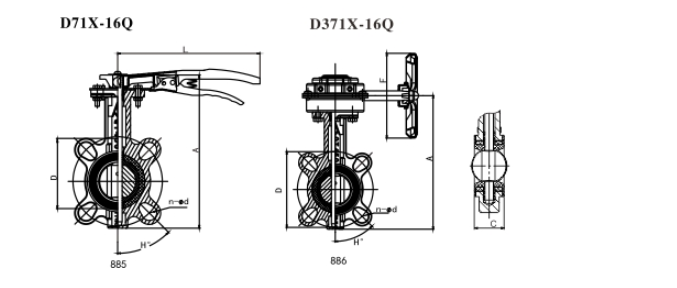 埃美柯閥門手動對夾式蝶閥結構圖