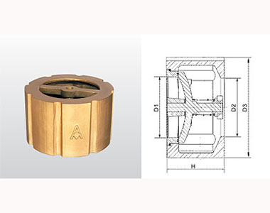 埃美柯黃銅消聲止回閥結構圖 埃美柯黃銅消聲止回閥結構圖