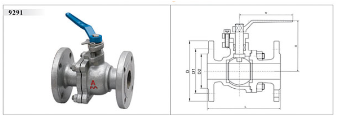 埃美柯鑄鋼法蘭球閥結構圖 埃美柯鑄鋼法蘭球閥結構圖
