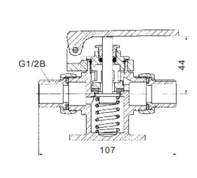 埃美柯黃銅腳踏放水閥結構圖