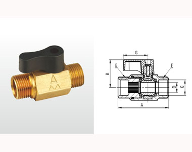 埃美柯黃銅小球閥255結構圖