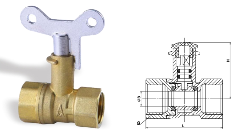 黃銅帶鎖球閥2243結構圖